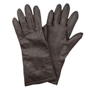 Vintage Chocolate Brown Leather Gloves Cashmere Lined Women's size Medium 7